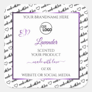 Logotipo de etiquetas de producto púrpura de Black