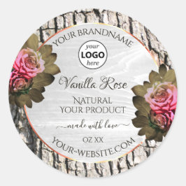 Logotipo de etiquetas de productos de madera blanc