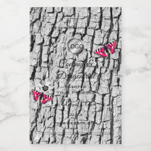 Logotipo de etiquetas de productos de mariposa ros