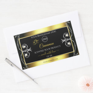Logotipo de etiquetas de productos de oro negro pa