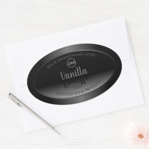 Logotipo de etiquetas de productos en blanco y neg