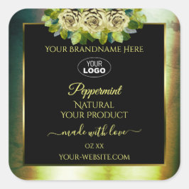 Logotipo de etiquetas de productos negras de mármo