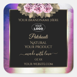 Logotipo de etiquetas de productos negras de mármo