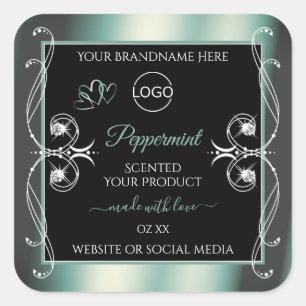 Logotipo de etiquetas de productos Verde azulados
