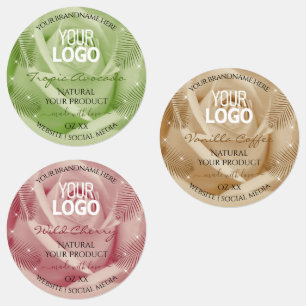 Logotipo de etiquetas de productos verdes de color