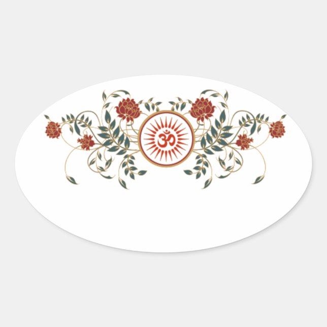 Logotipo de flores Lotus Pegatinas OM Símbolo de ó (Anverso)