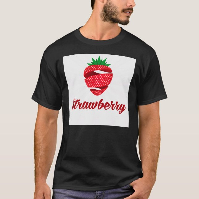 Logotipo de fresa roja camiseta esencial (Anverso)
