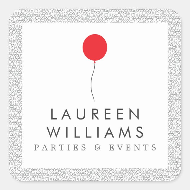 Logotipo de globo rojo Pegatinas personalizados (Anverso)