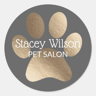 Logotipo de impresión Gold Paw en etiqueta de prod