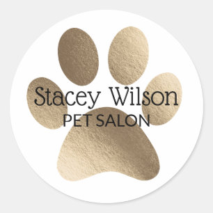 Logotipo de impresión Gold Paw en etiqueta de prod