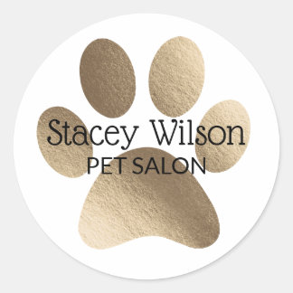 Logotipo de impresión Gold Paw en etiqueta de prod