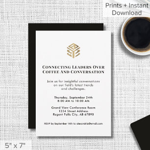 Logotipo de invitación a evento de red Blanco negr