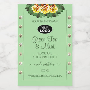 Logotipo de joyas de rosas amarillas para etiqueta