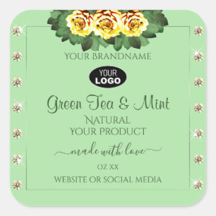 Logotipo de joyas de rosas amarillas para etiqueta