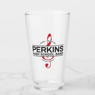 Logotipo de la banda Perkins en vaso