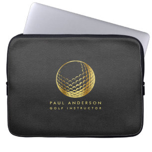 Logotipo de la Bolsa de Golf Dorada Elegante Monog