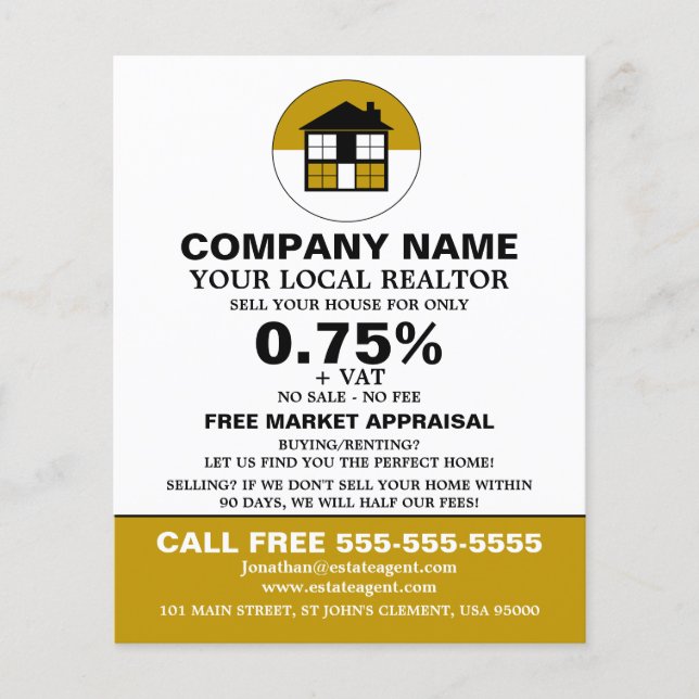 Logotipo de la casa, Realtor, Publicidad del agent (Frente)