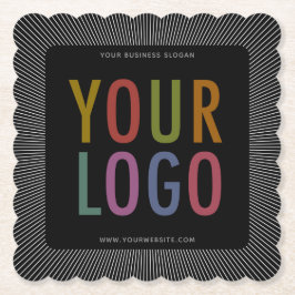 Logotipo de la compañía de posavasos de papel con