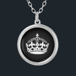 Logotipo de la corona real Collar de plata<br><div class="desc">Logo de la corona real Collar el collar plateado. Colores personalizados.</div>