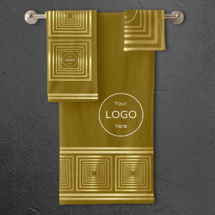 Logotipo de la empresa de negocios oro de lujo Jue