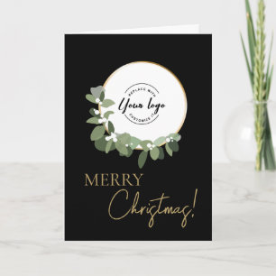 Logotipo de la empresa Feliz Navidad Dorado negro
