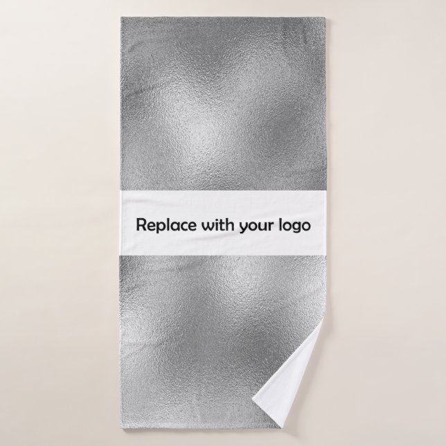 Logotipo de la empresa plata metálica elegante (Toalla de baño)