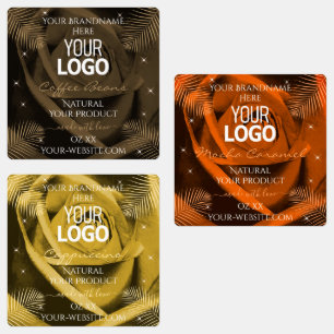 Logotipo de la etiqueta de producto amarillo del N