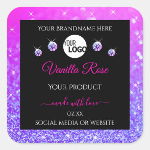 Logotipo de la etiqueta de producto del Purpurina