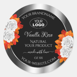 Logotipo de la etiqueta de producto negro plateado