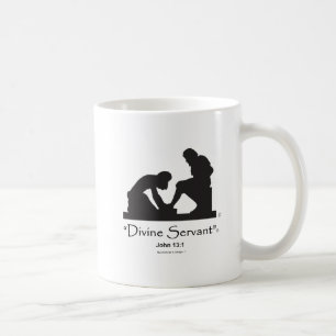 Logotipo de la taza de café del "criado divino"