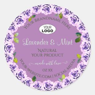 Logotipo de las etiquetas de productos púrpura mod