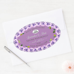 Logotipo de las etiquetas de productos púrpura mod