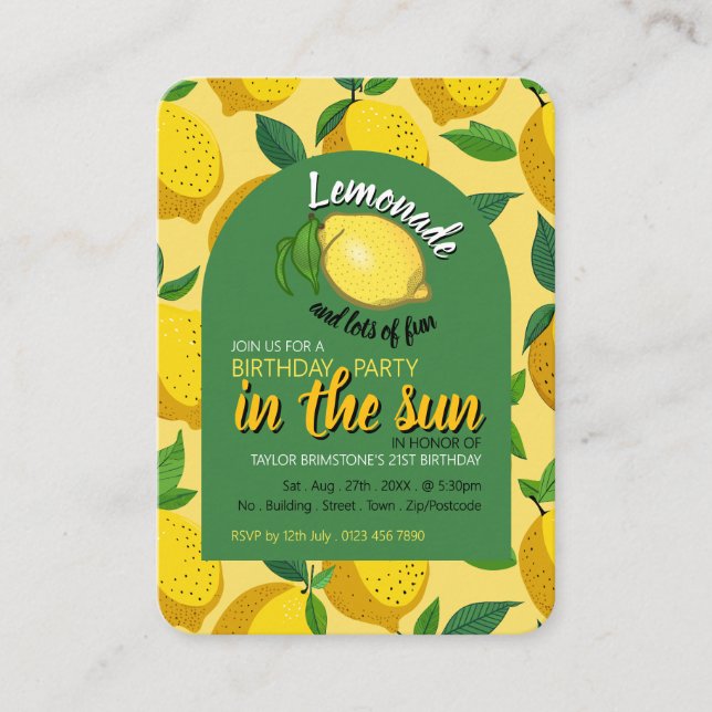 Logotipo de limón, Lemonade y muchas entradas dive (Anverso)