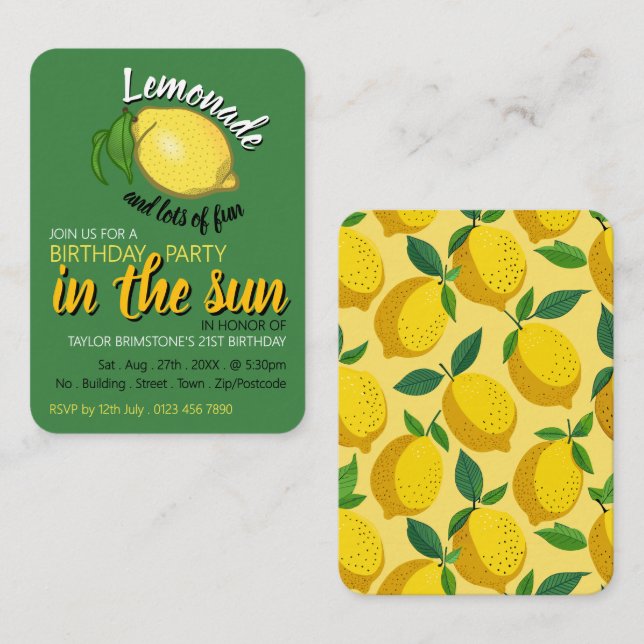 Logotipo de limón, Lemonade y muchas entradas dive (Anverso / Reverso)