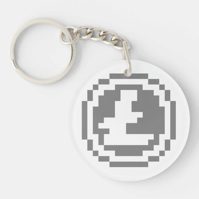 Logotipo de Litecoin LTC de 8 bits | Llavero (Frente)