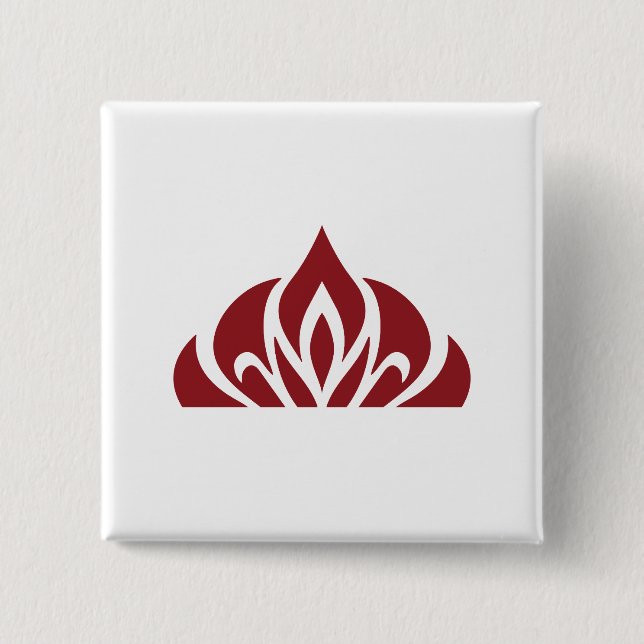 logotipo de llama roja en botón (Anverso)