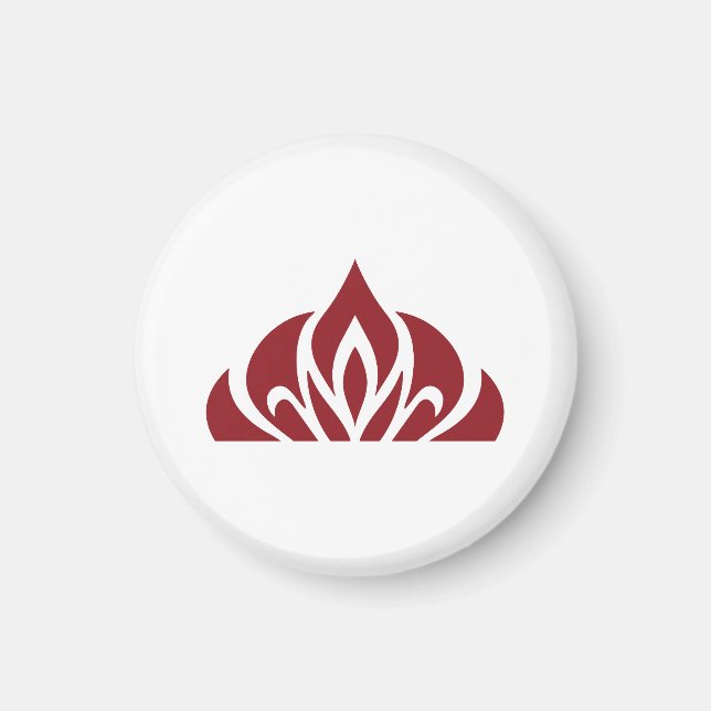 logotipo de llama roja en imán (Frente)