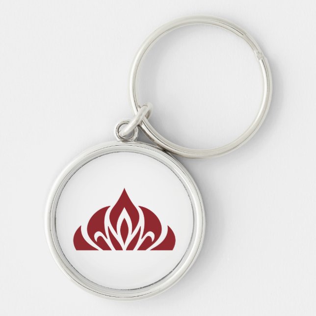 logotipo de llama roja en llavero (Frente)