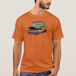Logotipo de muscle car en camiseta