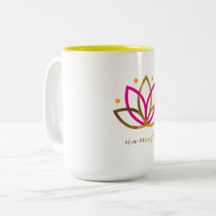 Logotipo de Namaste taza del Dos-Tono de 15 onzas