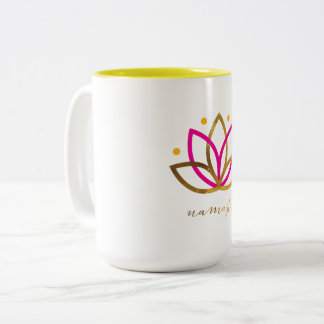 Logotipo de Namaste taza del Dos-Tono de 15 onzas