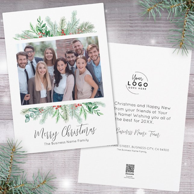 Logotipo de Navidad para Negocios Elegantes (Corporate Elegant Modern Business Merry Christmas Holiday Card )