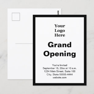 Logotipo de Negocio de Gran Apertura Invitación Ne