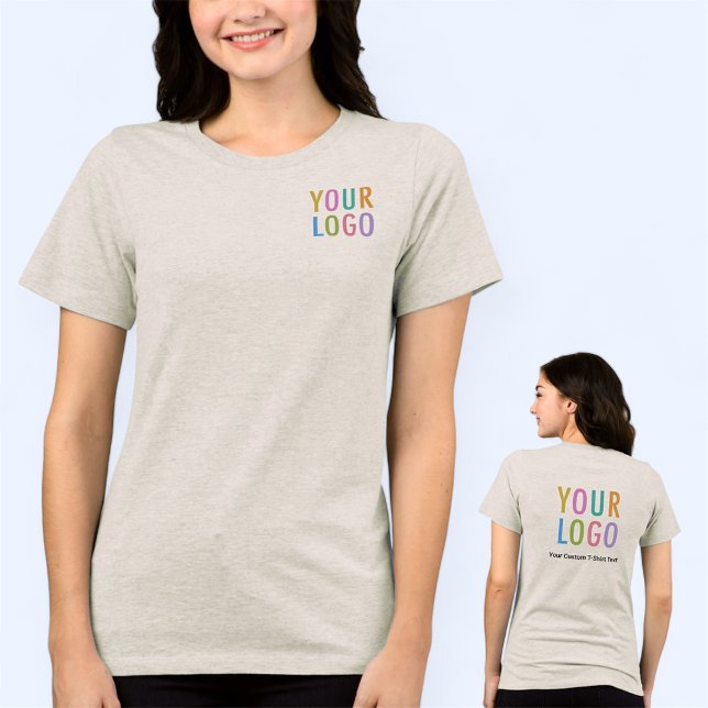 Logotipo de negocio de Personalizado de camisetas  (MISOOK Women’s Beige T-Shirt with Logo on Chest and Back)