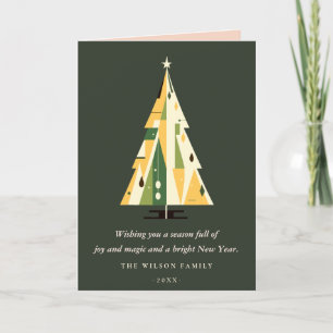 Logotipo de negocio del árbol de Navidad verde ret