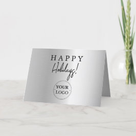 Logotipo de negocio Feliz Navidad Faux Silver