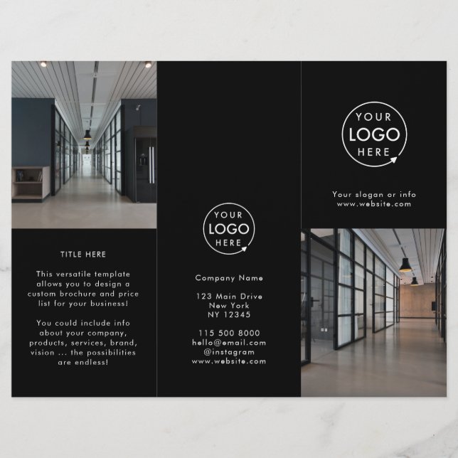 Logotipo de negocio moderno Folleto de fotos en ne (Anverso)