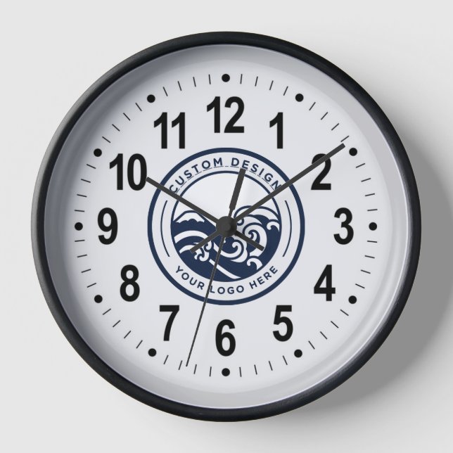 Logotipo de negocio personalizado reloj grande (Anverso)