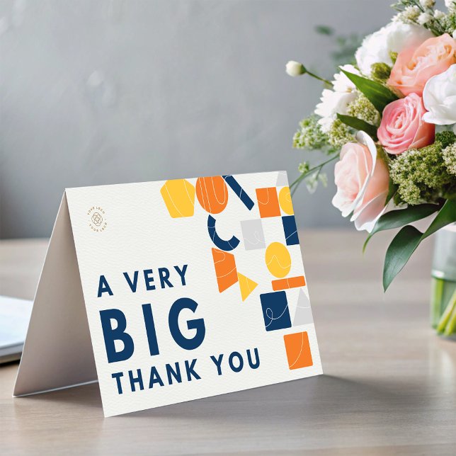 Logotipo de negocio personalizado Una tarjeta de a (Custom Business Logo A Very Big Thank You card)
