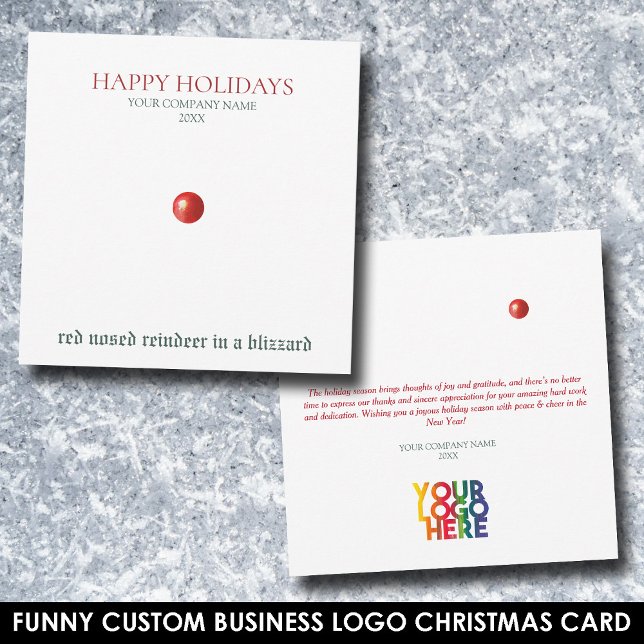 Logotipo de negocios divertido de renos de nariz r (Christmas Red Nosed Reindeer Funny Business Logo)